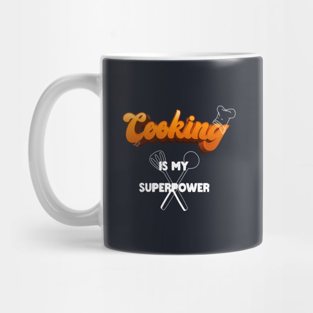 cooking is my superpower cool 3D effect text by tita